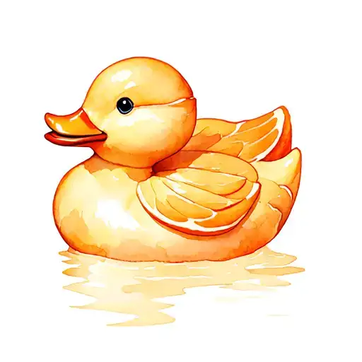 rubber duck and orange segment tattoo design idea
