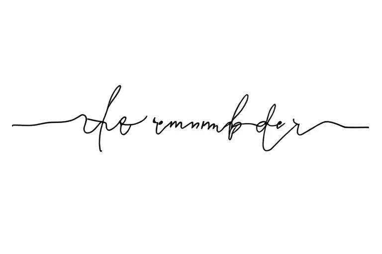 fine line tattoo with the pharse sonder or remember sonder  tattoo design idea