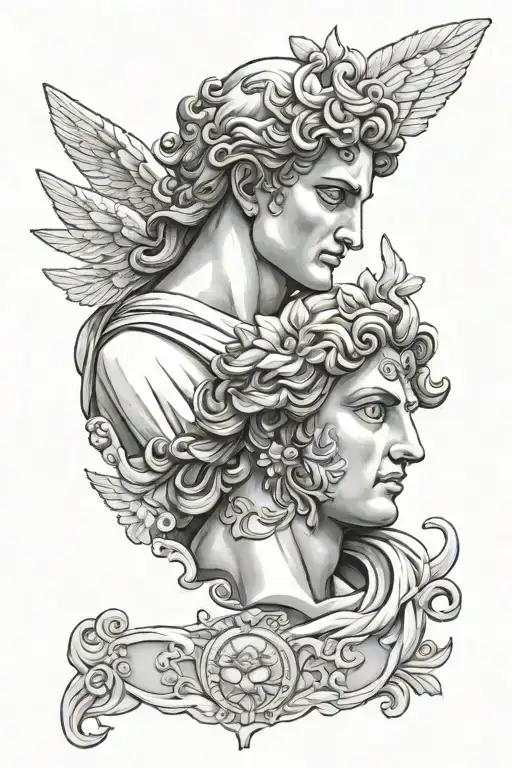 Apollo greek god tattoo design idea