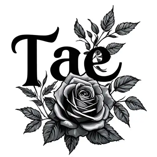 "Tae" roses  tattoo design idea