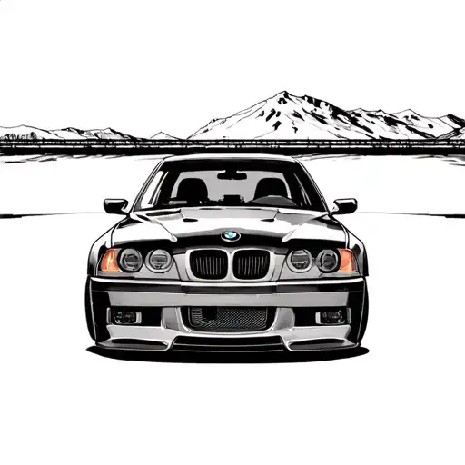 BMW M3 E36 tattoo design idea