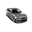 BMW M3 E36 tattoo design idea
