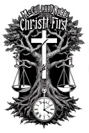"McCullough Robbs Christ First" "McCullough Robbs Christ First" "McCullough Robbs"  tree of life intertwined with cross, 4 libra scales and a hourglass  tattoo design idea