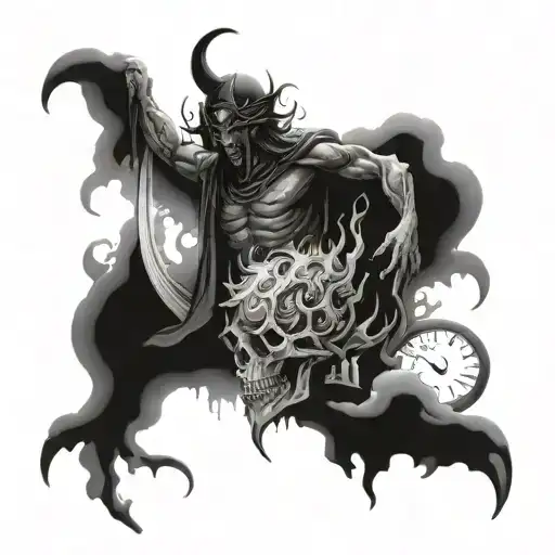 Purgatory in between heaven and hell tattoo design idea