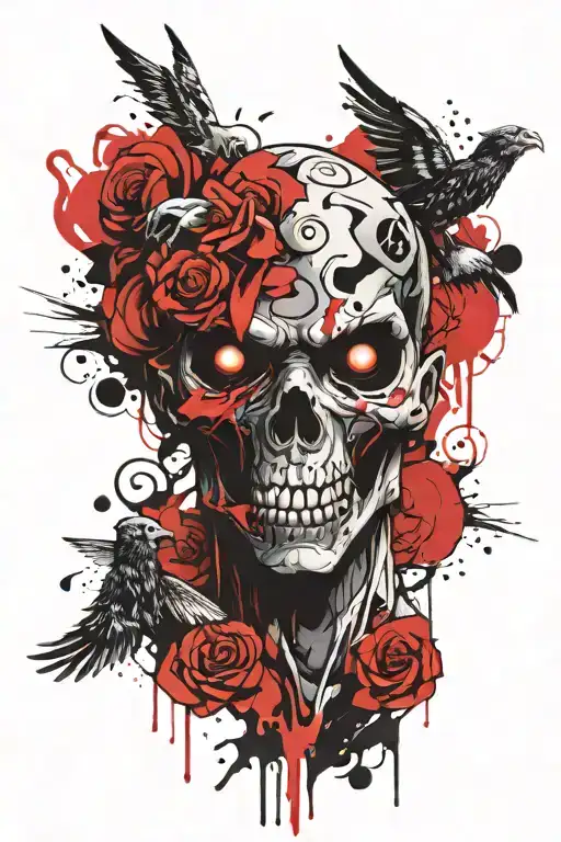  pokemon psykokwak zombie artisan themed sleeve tattoo design idea