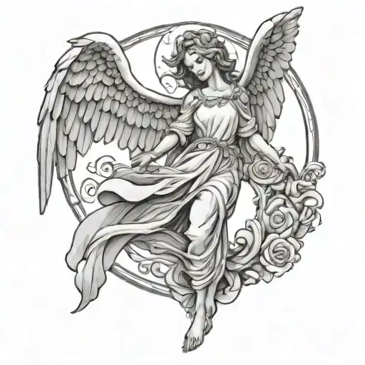 guardian angel tattoo design idea