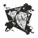 the word Savage Life written in the shape of a diamond tattoo design idea