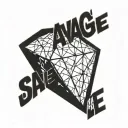 the word Savage Life written in the shape of a diamond tattoo design idea