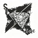 the word Savage Life written in the shape of a diamond tattoo design idea