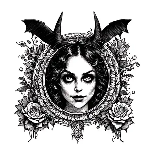 Alice in wonderland evil tattoo design idea