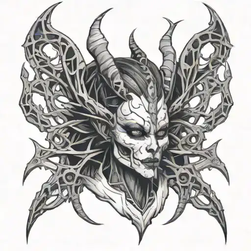 Daedric Prince Mephala Arachne Spooky tattoo design idea