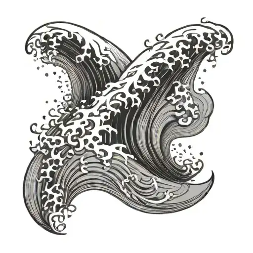 A wave that spells "Wave" tattoo design idea