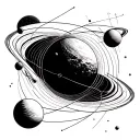 orbiting planets tattoo design idea