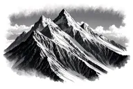 mountain scene tattoo design idea