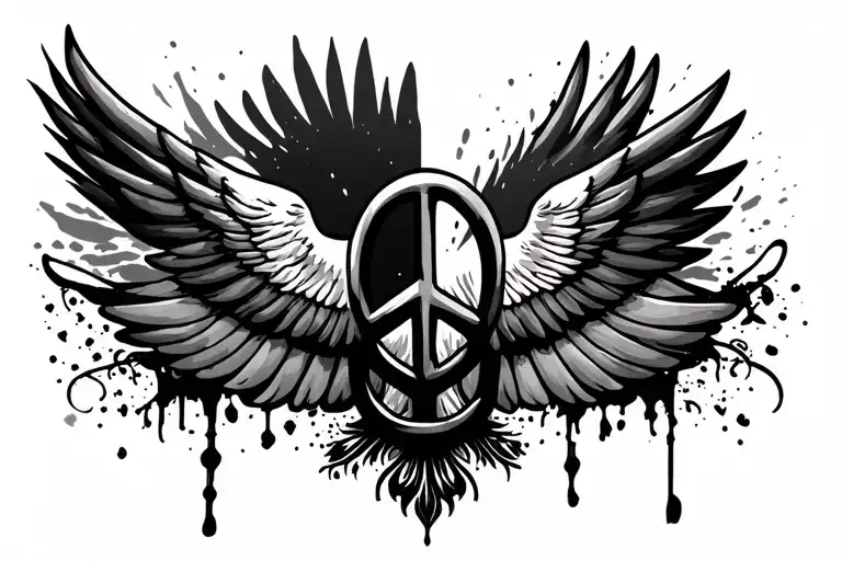 Freedom peace sign tattoo design idea