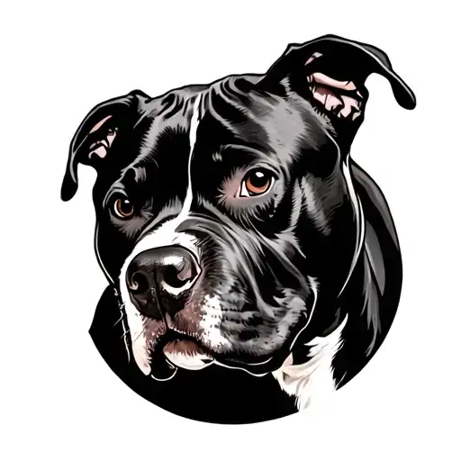 bully pitbull roses tattoo design idea