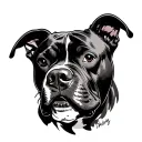 bully pitbull roses tattoo design idea