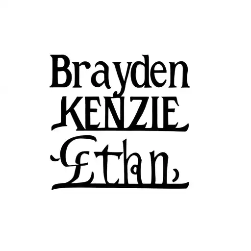 names incorporated Brayden, Kenzie, Ethan tattoo design idea