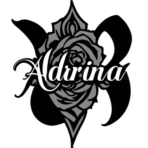 "Adriana " wife name intertwined tattoo design idea