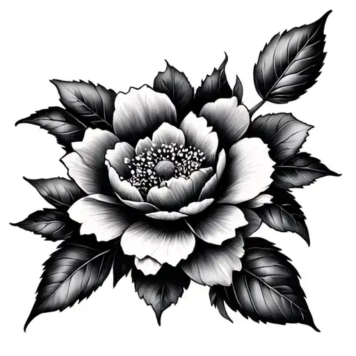 Japanese autumn flower tattoo design idea