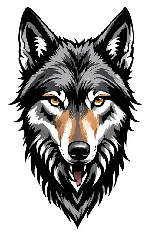 wolf head tattoo design idea