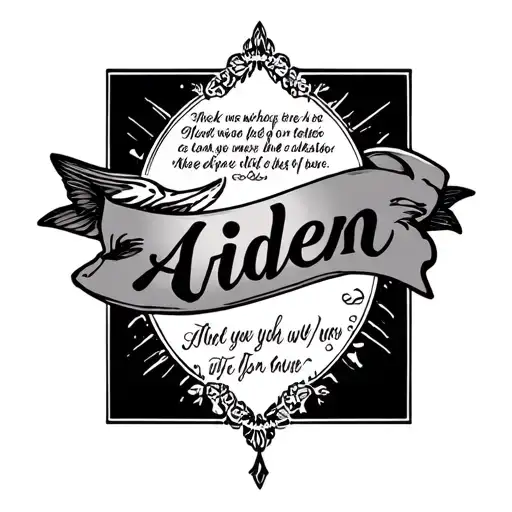 the name aiden with a bible verse tattoo design idea