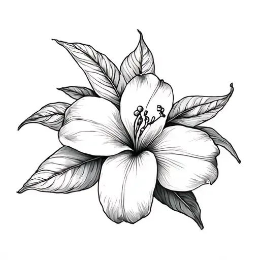 Bali Frangipanier Flower tattoo design idea