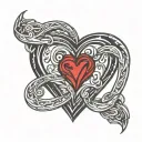 polyamory infinity heart tattoo design idea