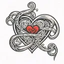 polyamory infinity heart tattoo design idea
