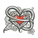 polyamory infinity heart tattoo design idea