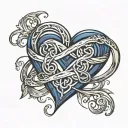 polyamory infinity heart tattoo design idea