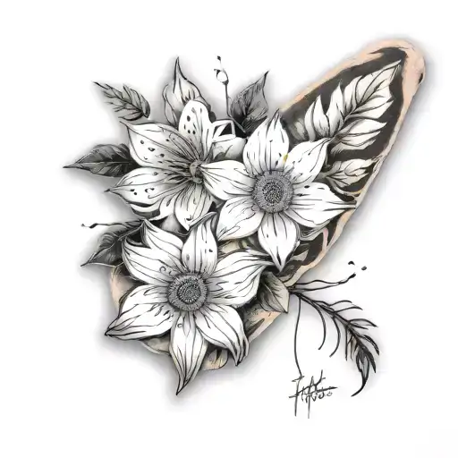 full-arm tatto, wildflower Billie eilish, focus by h.e.r and MRI tech  tattoo design idea