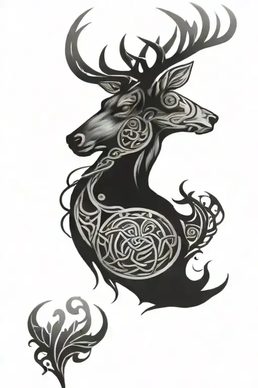 Celtic Stag tattoo design idea