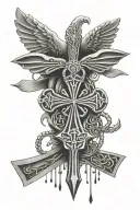 loyalty out values everything add a heart bleeding and the ANKH  tattoo design idea