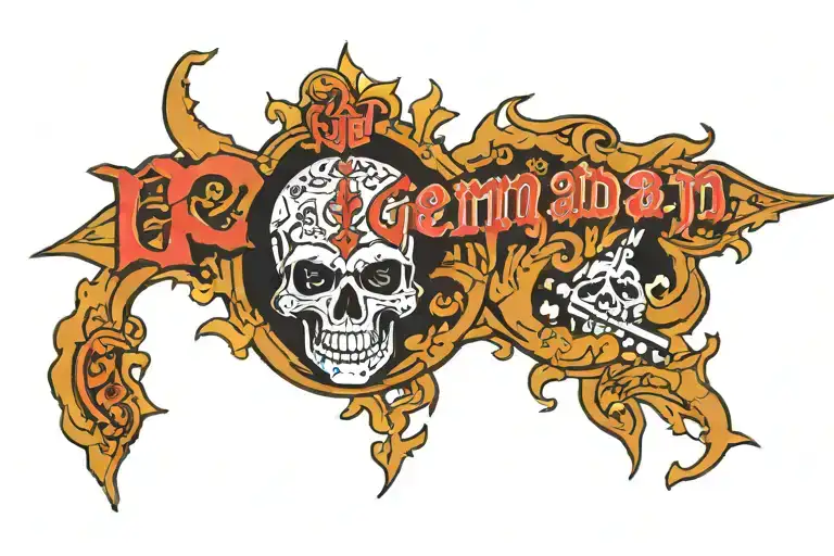 name "German" in GTA San Andreas style tattoo design idea