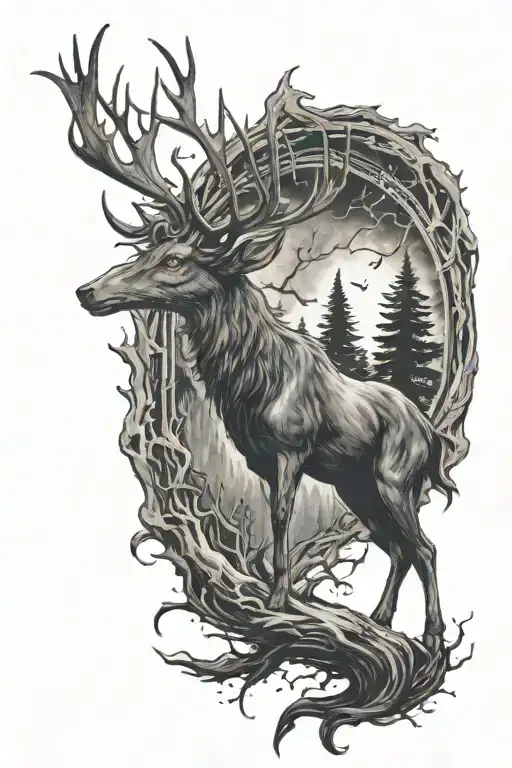 deathly hallow and patronus tattoo design idea