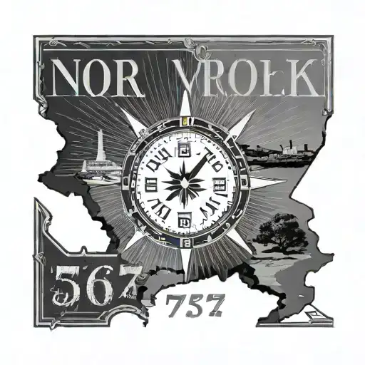 Norfolk scope 757 area code state of Virginia tattoo design idea