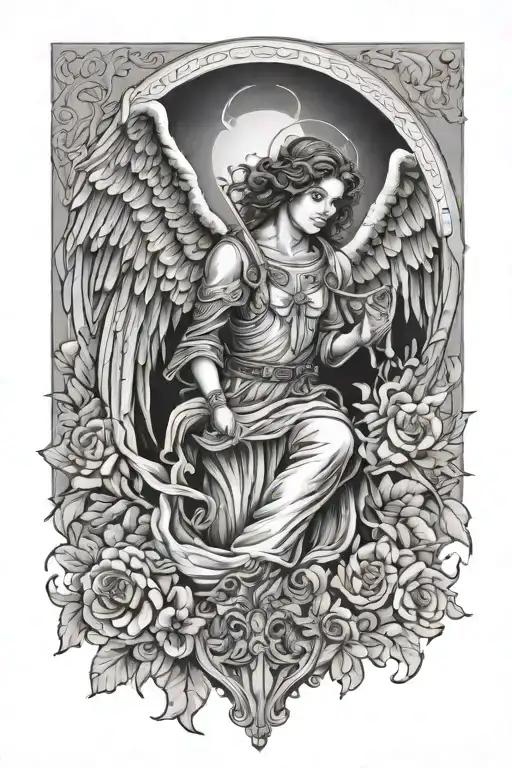 Arch Angel Gabriel tattoo design idea