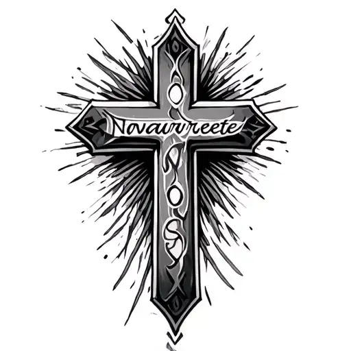 cross with the names Navarrete and Norris tattoo design idea