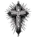 cross with the names Navarrete and Norris tattoo design idea