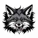 snarling fox tattoo design idea