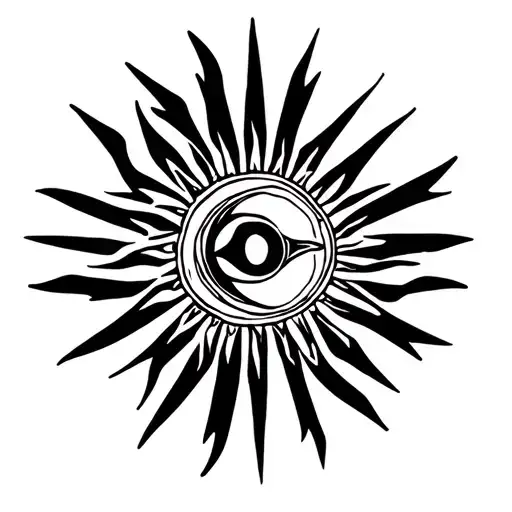 Sun tribal marks representing fire and power tattoo design idea