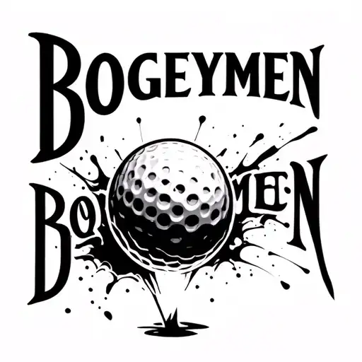 "Bogeymen" "Bogeymen" "Bogeymen" Golf ball breaking tattoo design idea