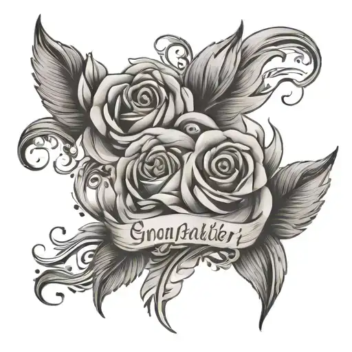 son and daughter name tattoo design idea