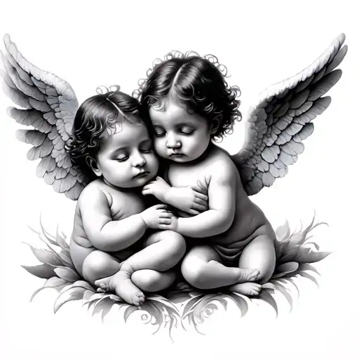 3 Baby Angels tattoo design idea