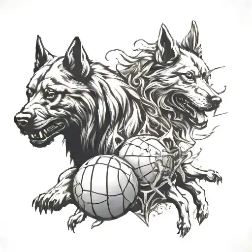 I want the words the beast and something to do with basketball and mma also what the name of my dogs blaze and Thor  tattoo design idea