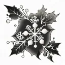 snowflake five points with thin ends and a pearl in the middle  tattoo design idea