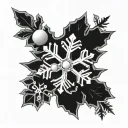 snowflake five points with thin ends and a pearl in the middle  tattoo design idea