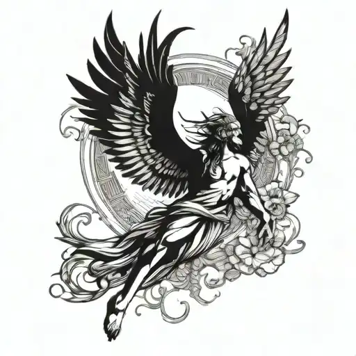 Icarus' love for the sun tattoo design idea