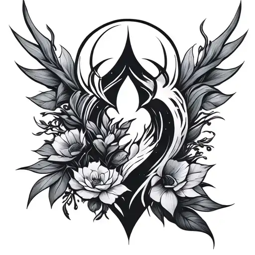 A symbol of balance between light and darkness, mind and heart, challenge and harmony. tattoo design idea